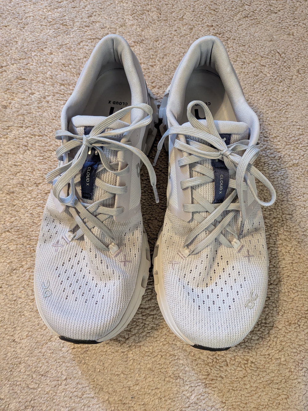 On Cloud X Women's Running Sneakers — Light Gray